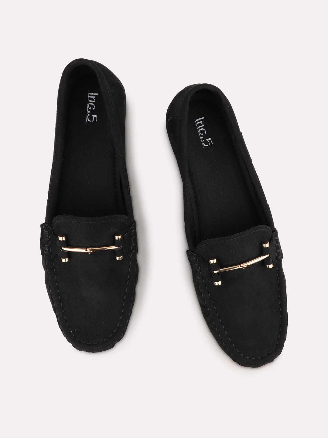 Womens Black Casual Square toe Loafers