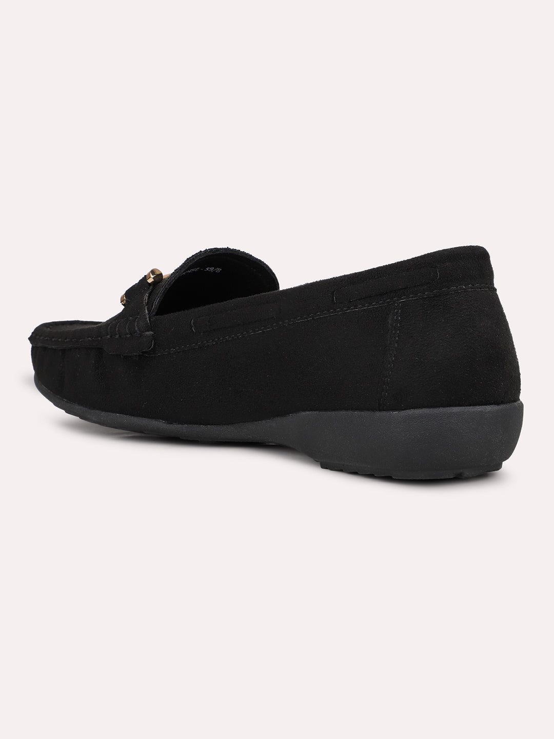 Womens Black Casual Square toe Loafers