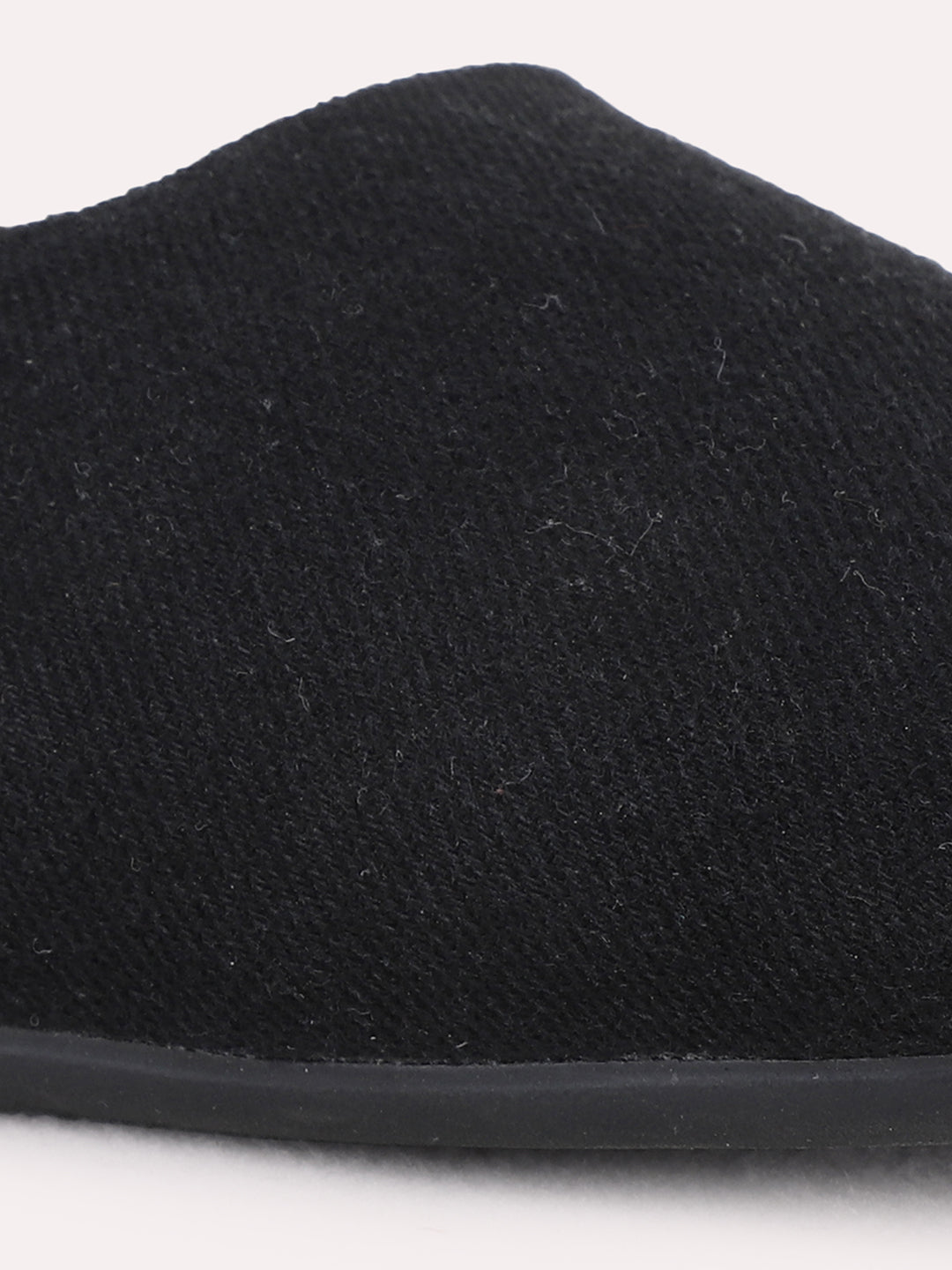 Womens Black Casual Solid Flat Mules