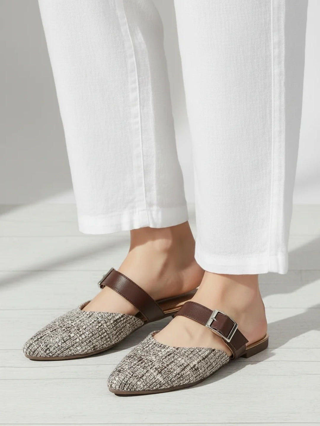 Womens Brown Casual Solid Flats