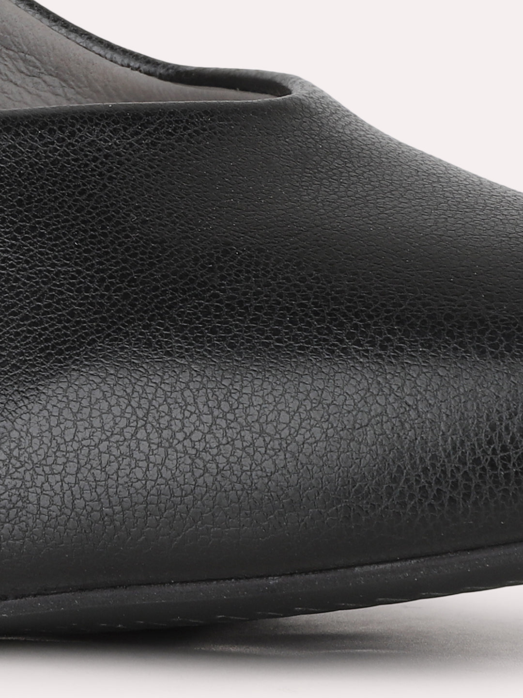 Women Black Party Wear Solid Pointed Block Heel Mule Sandals