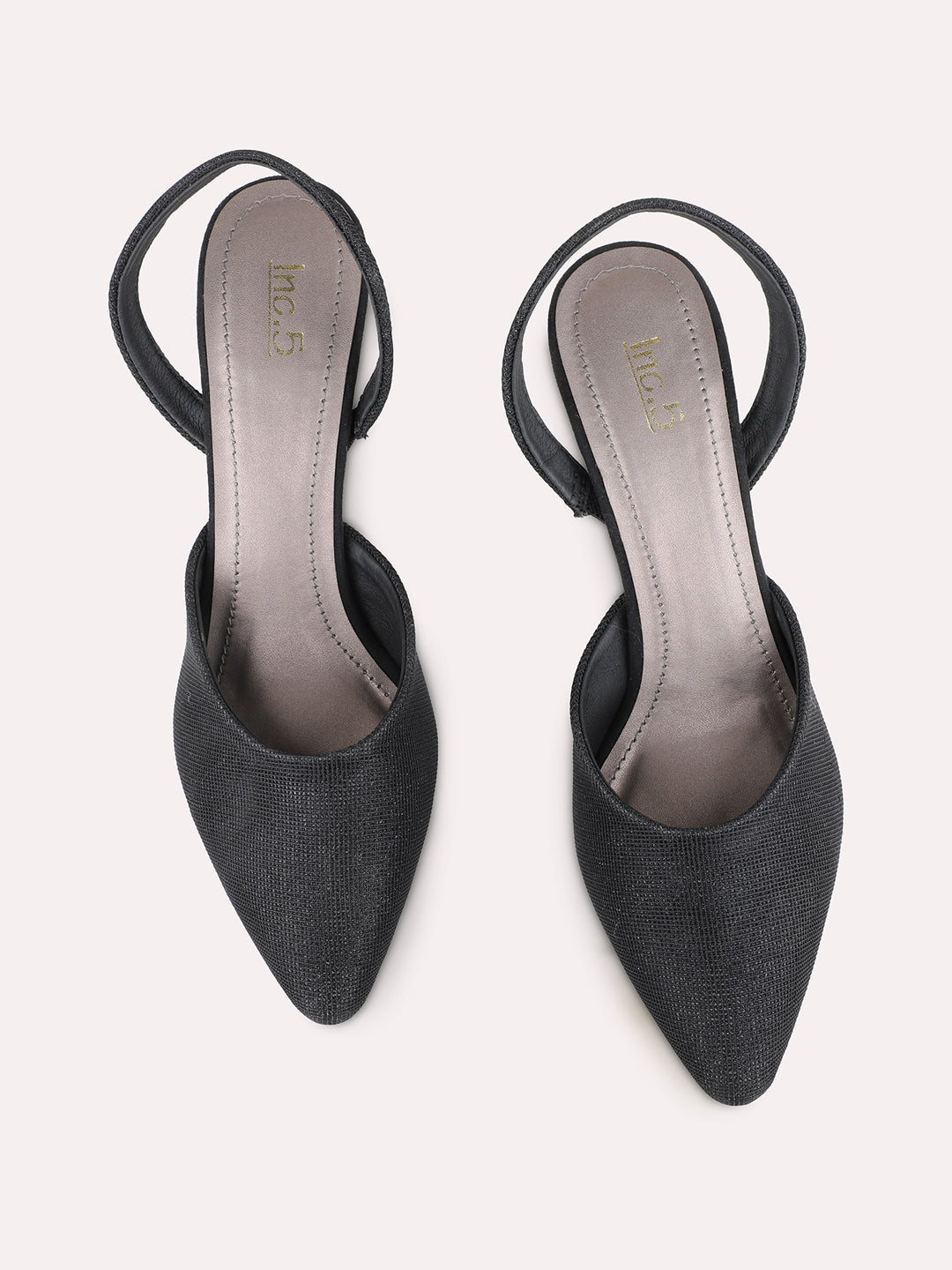 Women Black Party Wear Solid Pointed Toe Kitten Heel Mules