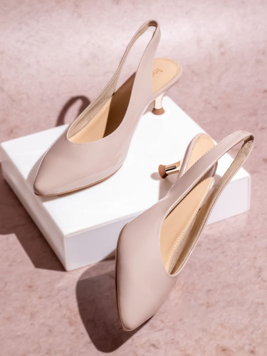 Womens Beige Casual Pointed toe Pumps