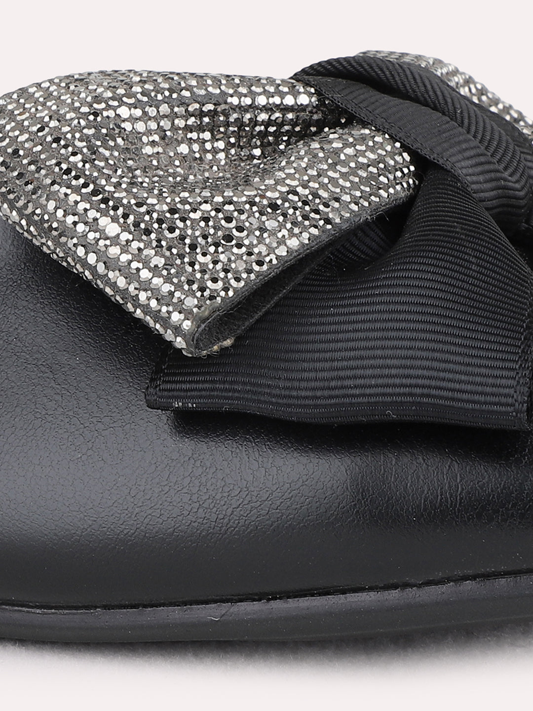 Womens Black Casual Solid Round Toe Flat Ballerinas