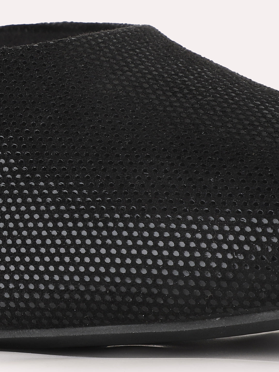 Womens Black Party Wear Solid Pointed Block Heel Sandals