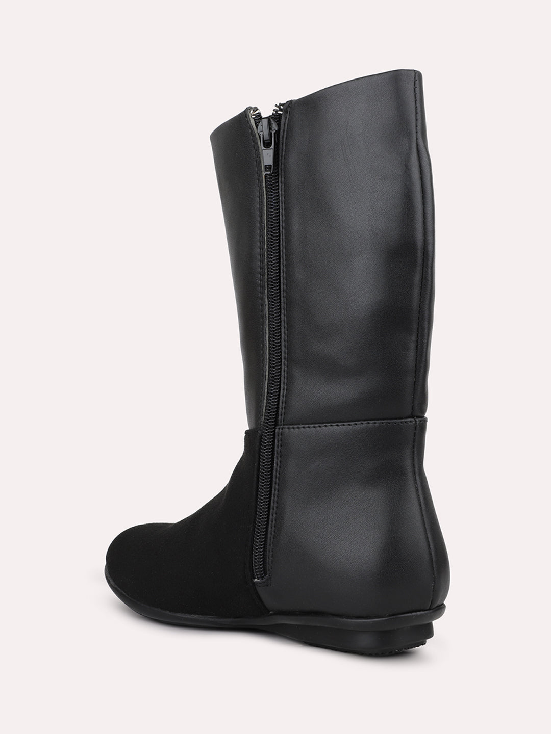 Womens Black Casual Solid Round toe Ankle Boots