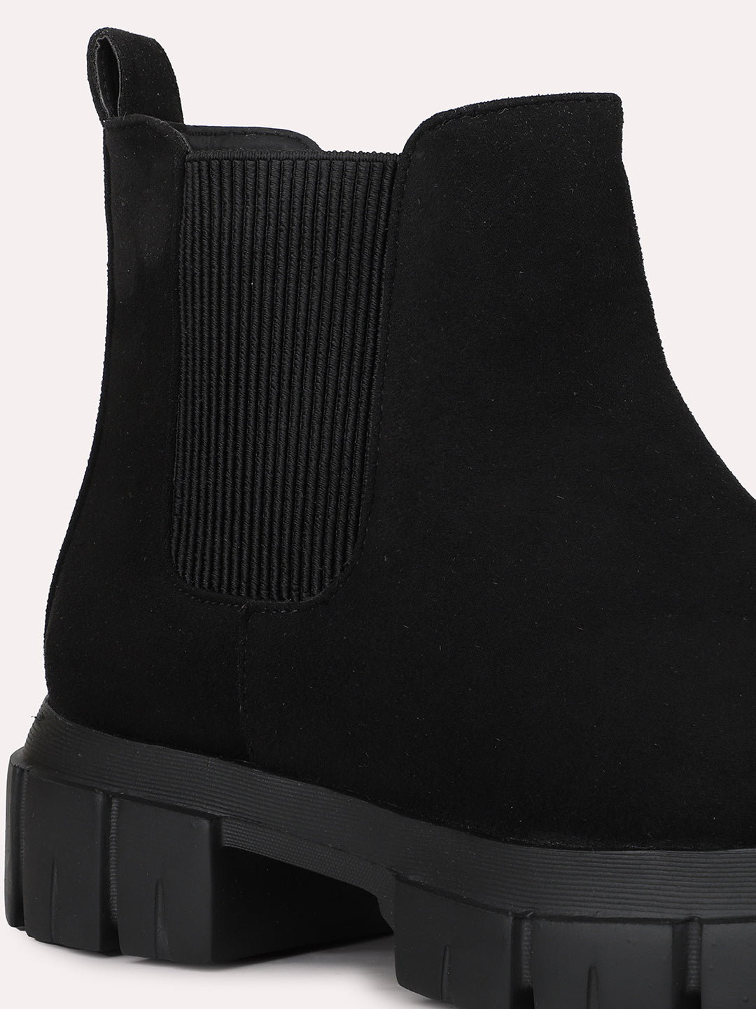 Womens Black Casual Solid Round toe Ankle Boots