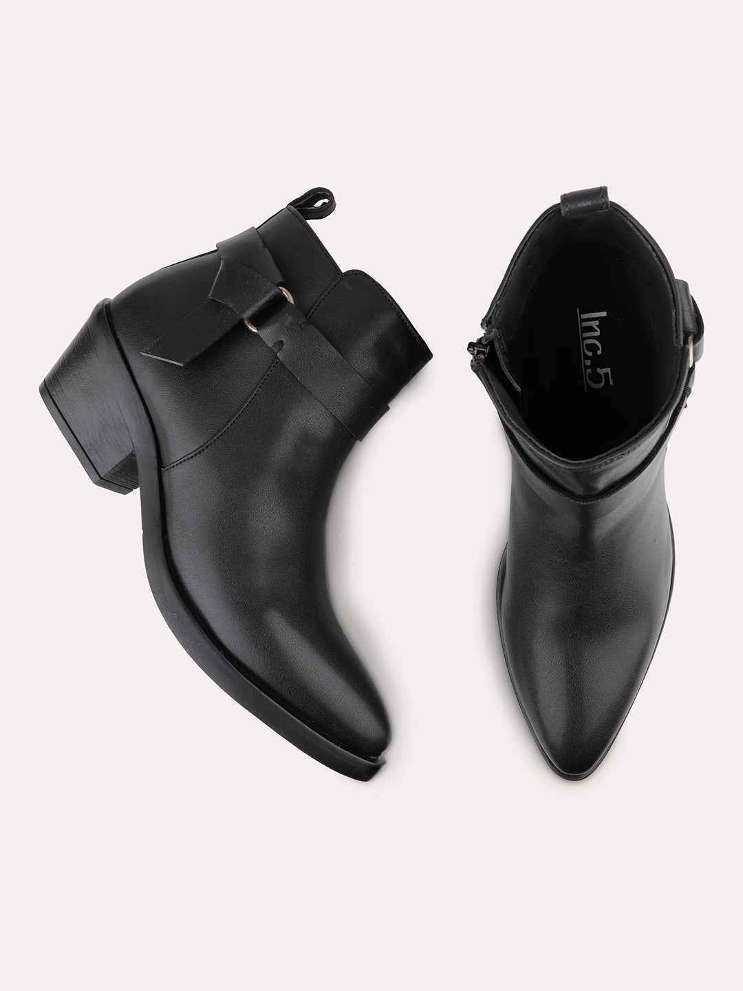 Buy Now Womens Black Casual Solid Pointed toe Ankle Boots