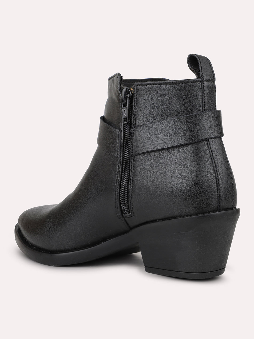 Womens Black Casual Solid Pointed toe Ankle Boots