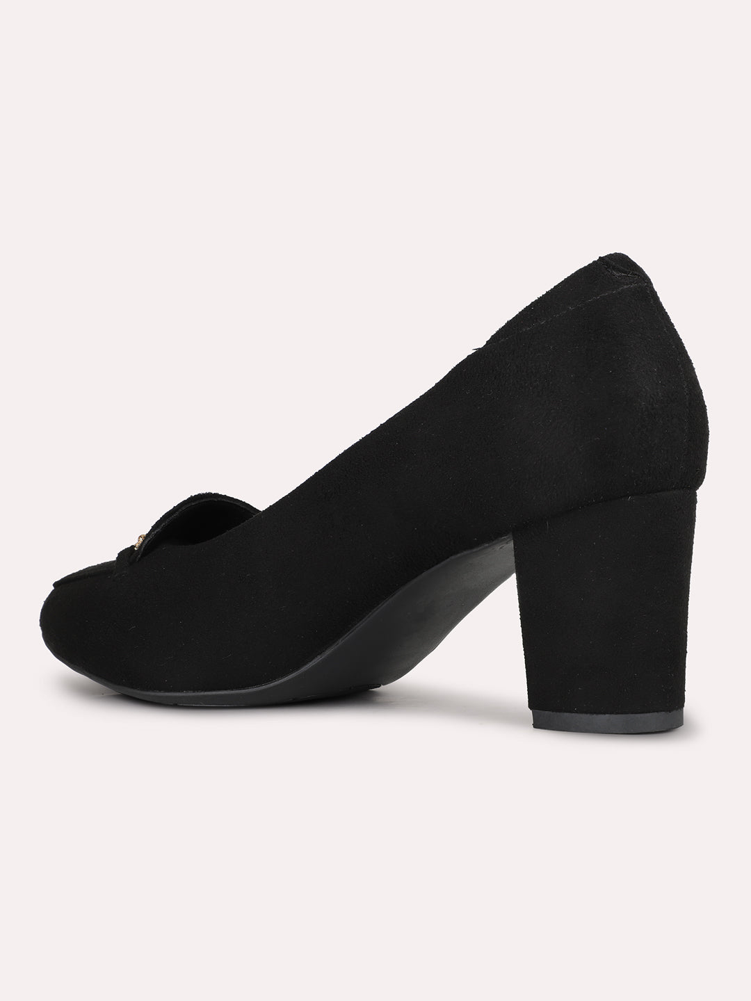 Womens Black Party Wear Solid Pointed Toe Pumps