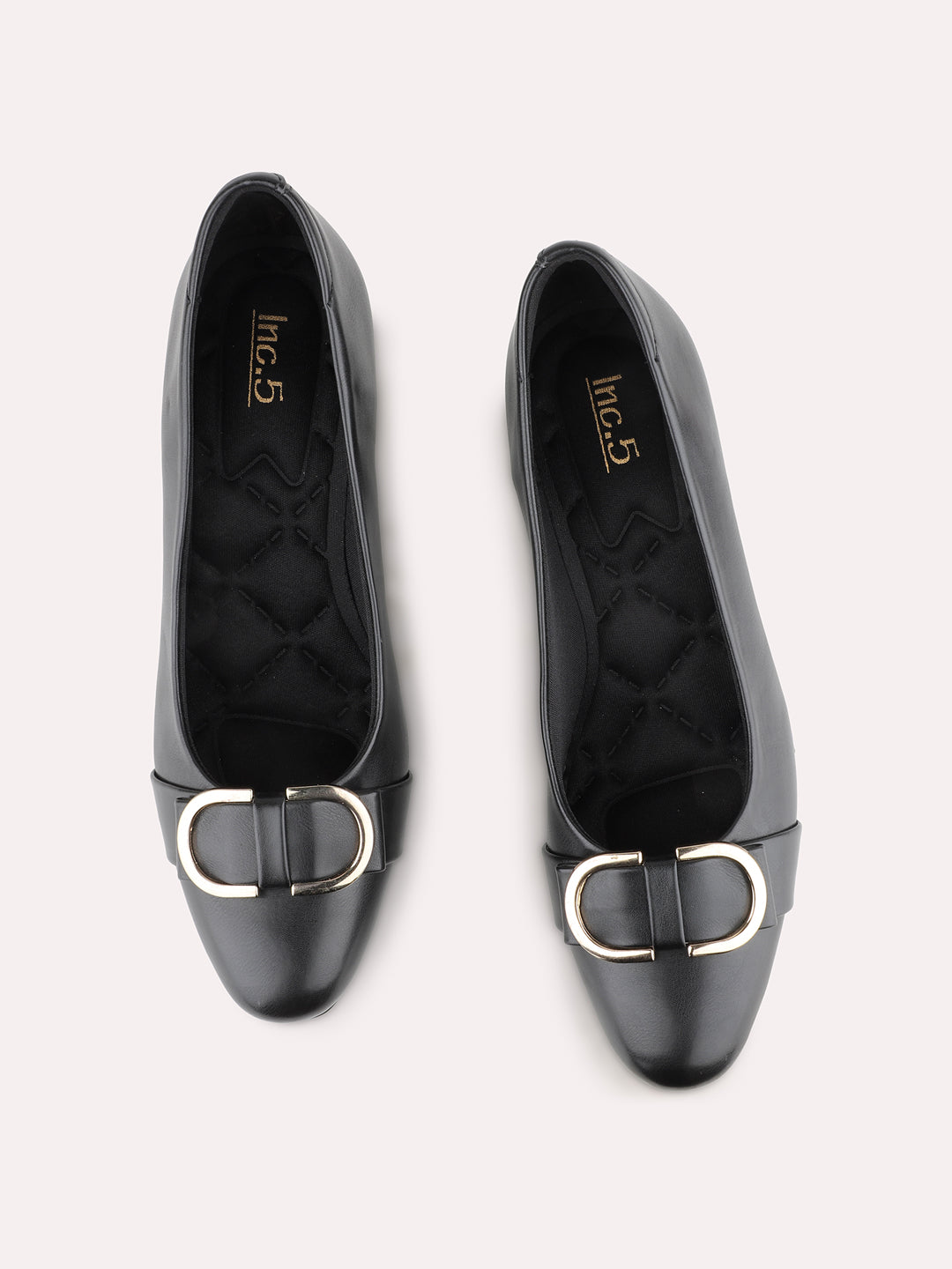 Women Black Party Wear Solid Round Toe Block Heel Pumps