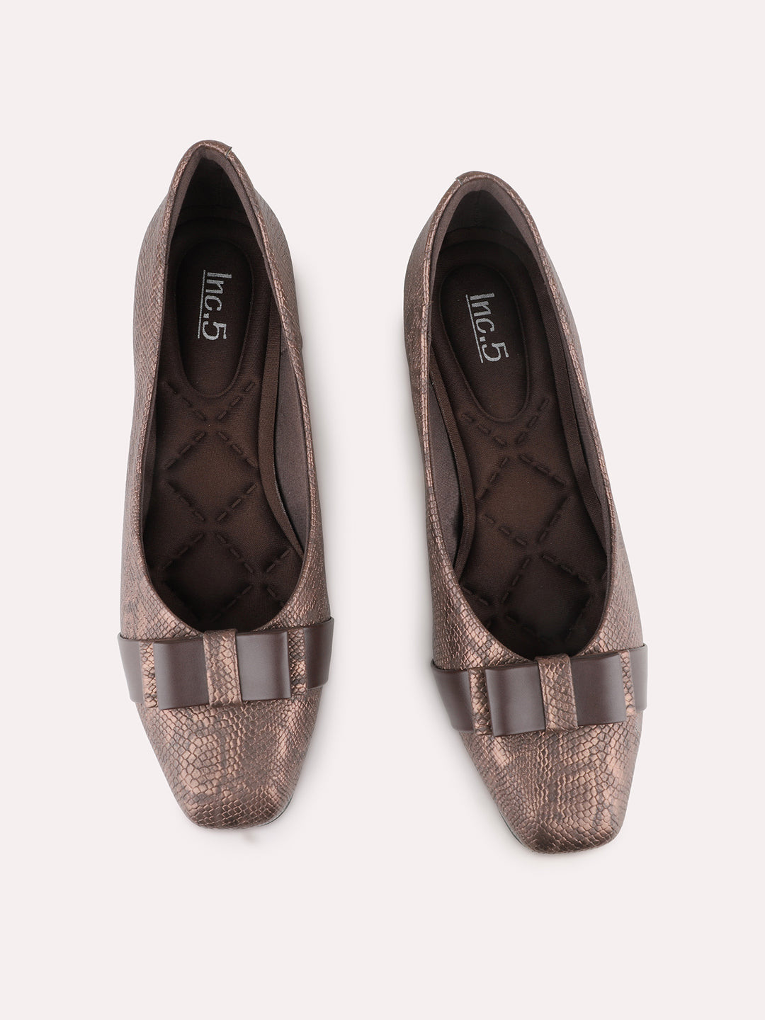 Women Brown Casual Solid Pointed Toe Flat Ballerinas