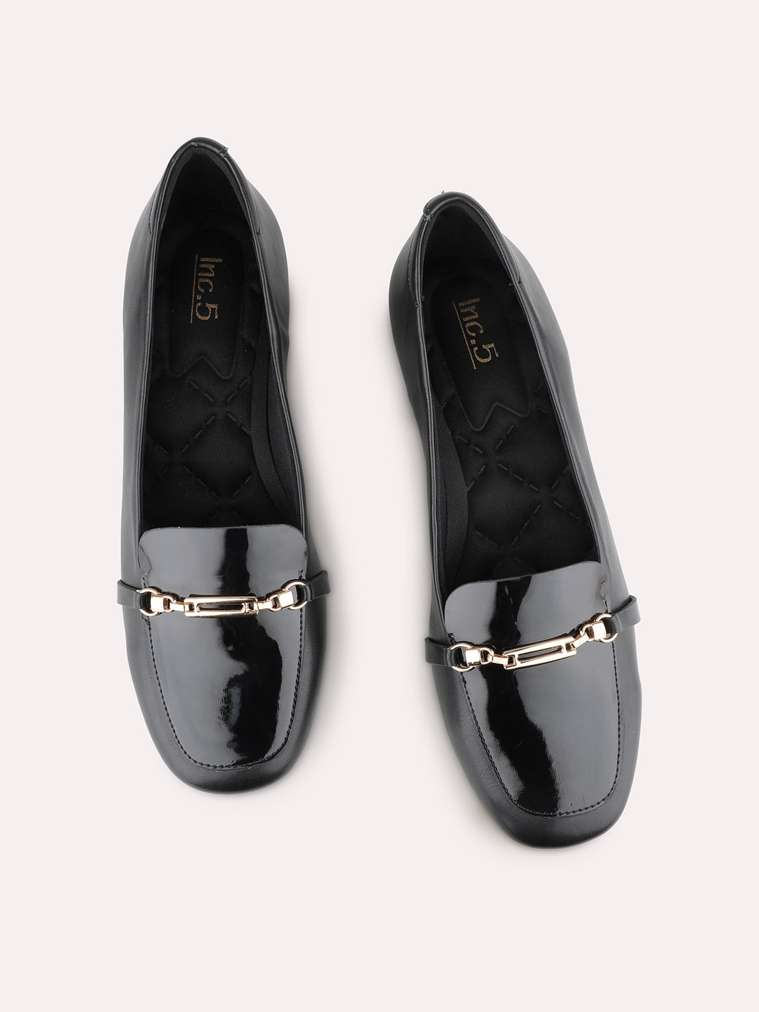 Women Black Party Wear Solid Round Toe Pumps