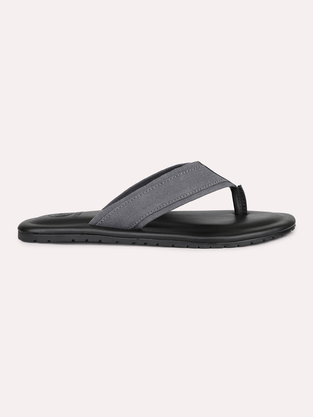 Privo Denim Grey T-strap Casual Sandals For Men