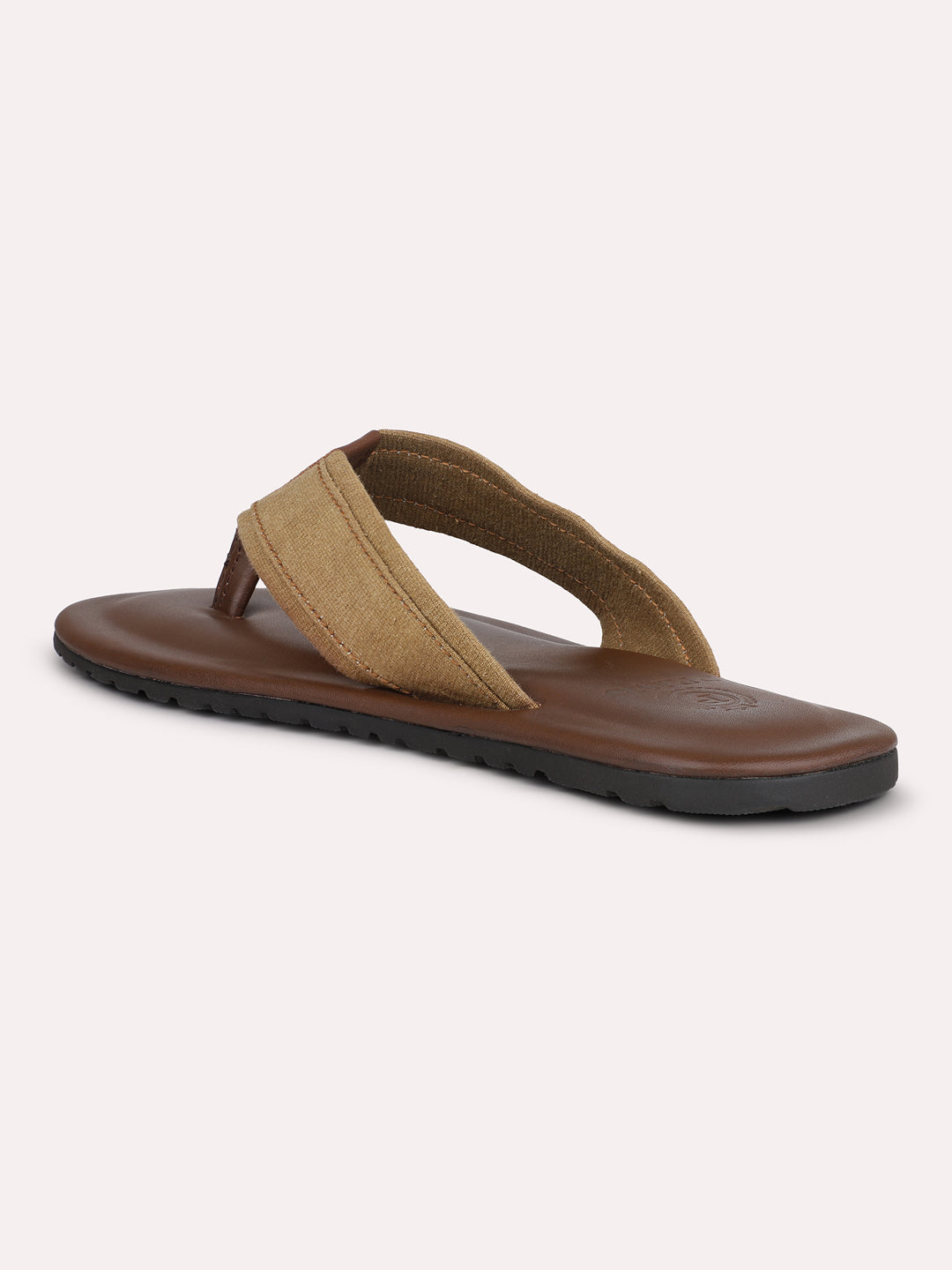 Privo Tan Denim T-strap Casual Sandals For Men