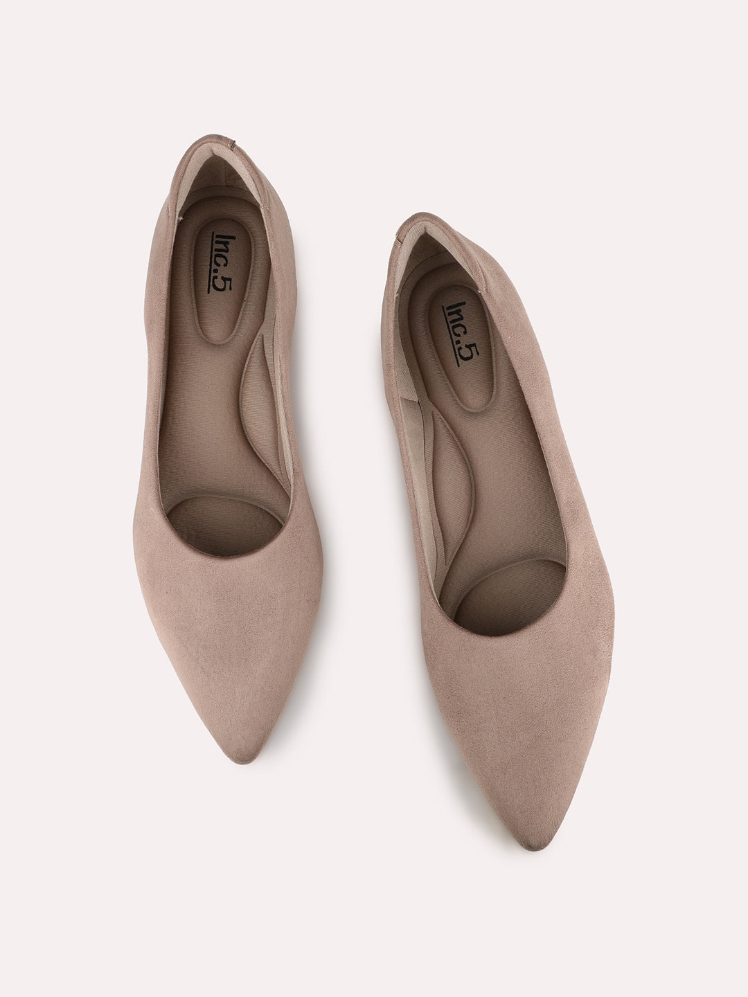 Women Beige Party Wear Solid Pointed Toe Kitten Heel Pumps