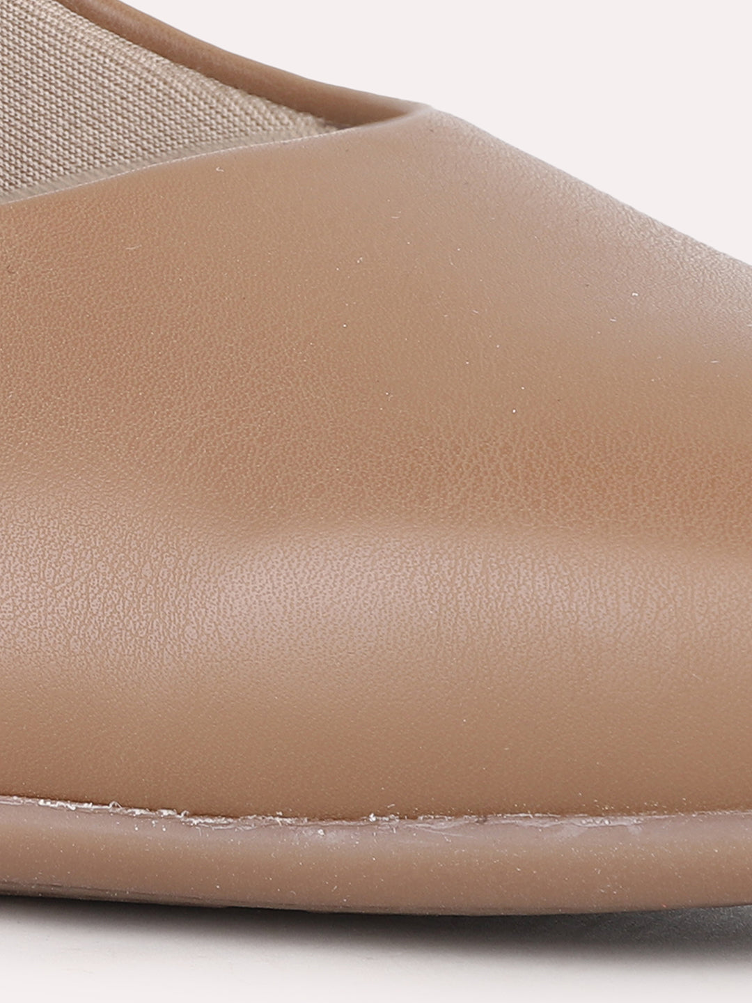 Women Beige Party Wear Solid Pattern Pointed Toe Kitten Heel Pumps