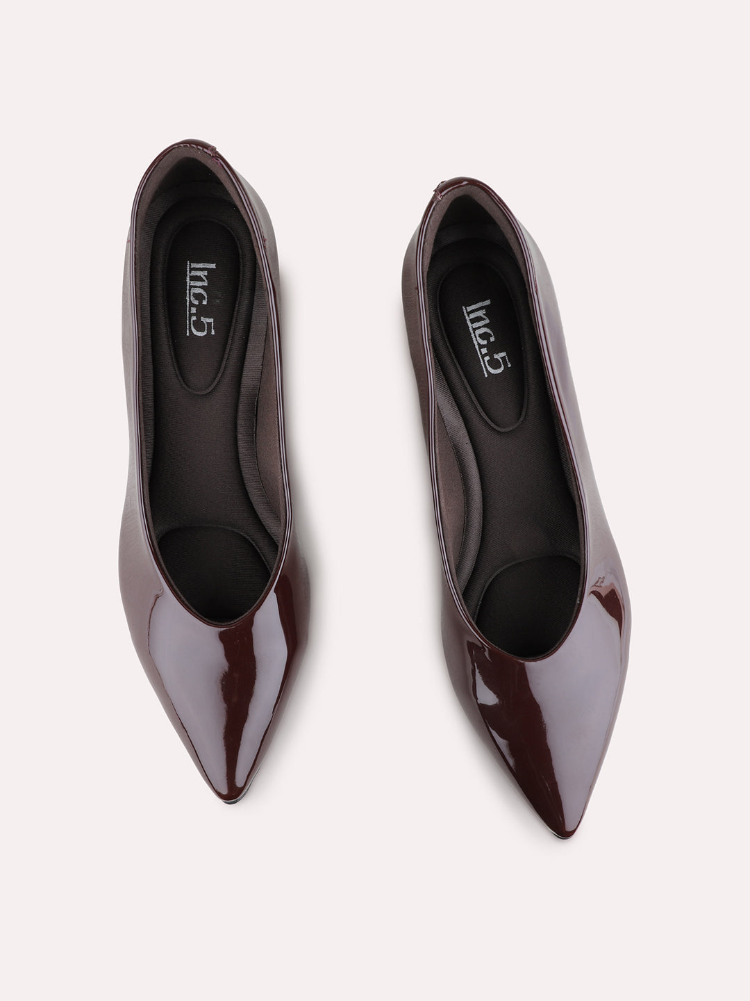 Womens Maroon Party Wear Solid Pointed Toe Block Heel Pumps