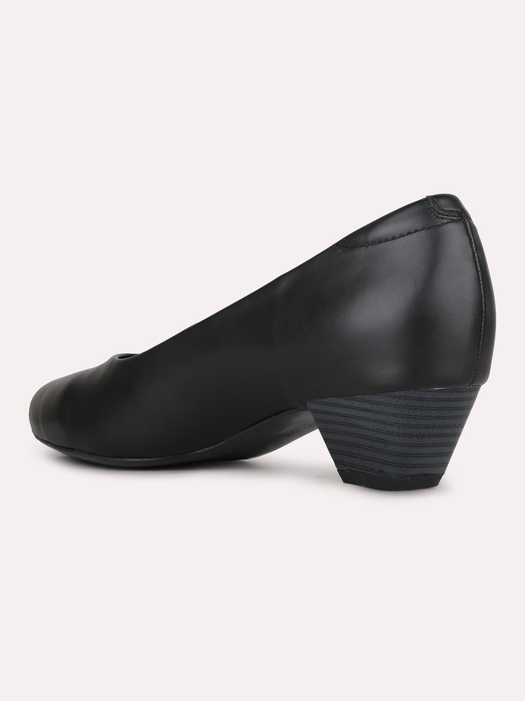 Womens Black Party Wear Solid Pattern Pointed Toe Pumps