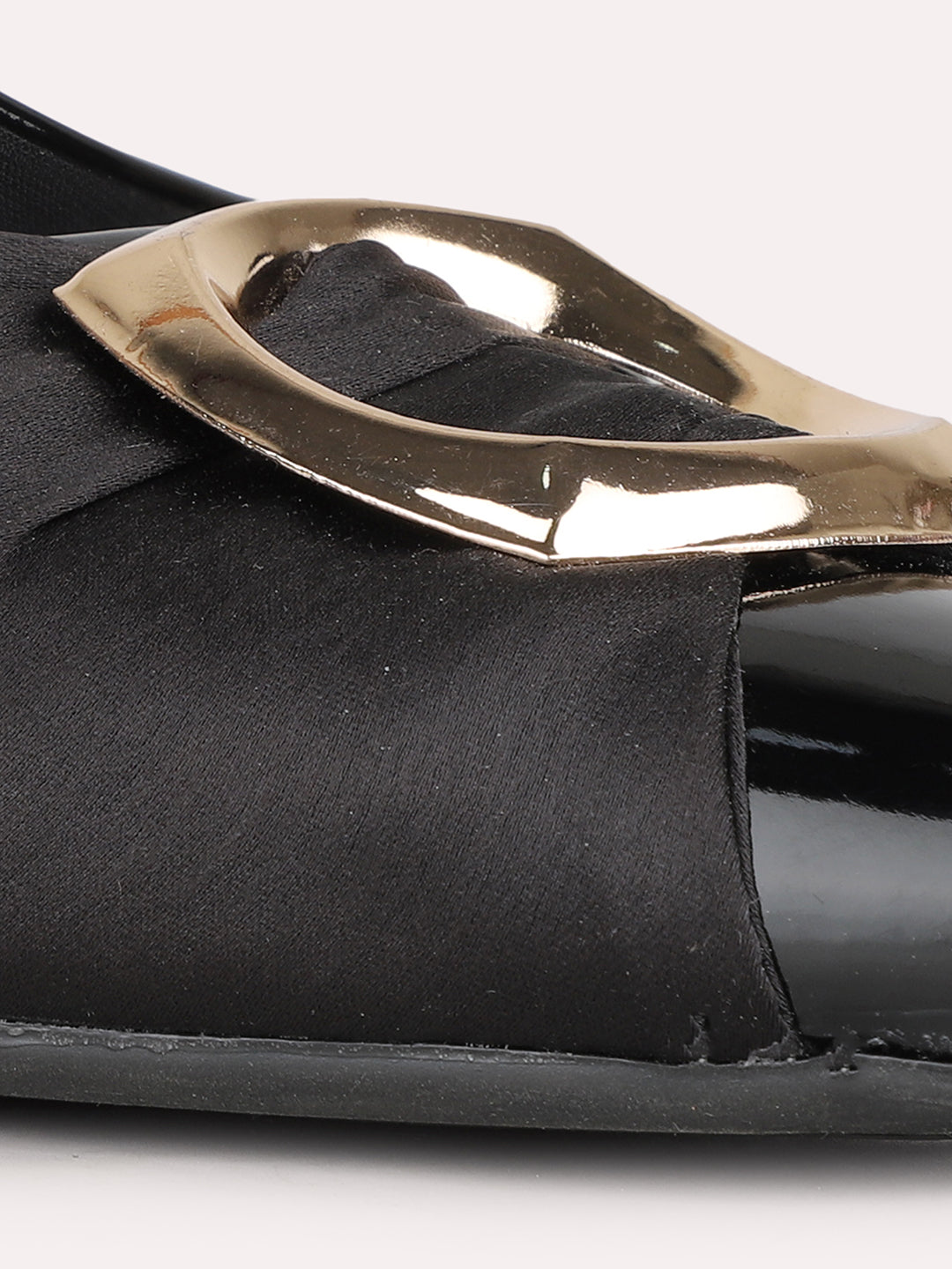 Women Black Party Wear Pointed Toe Block Heel Pump Shoes