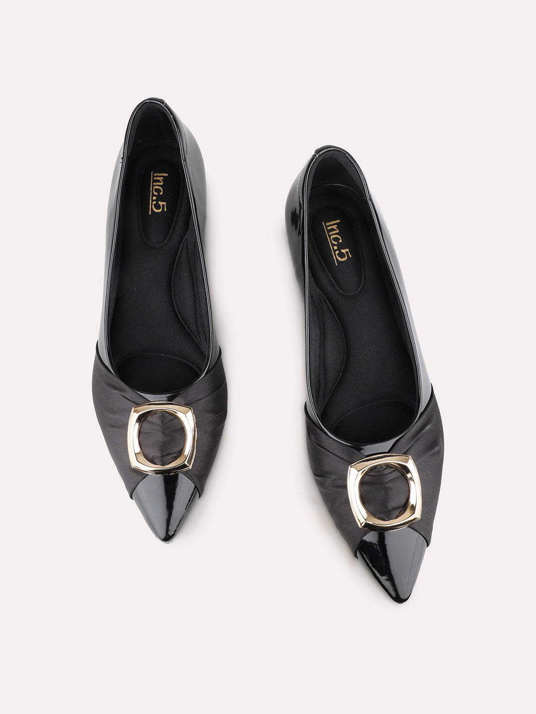 Women Black Party Wear Pointed Toe Block Heel Pump Shoes