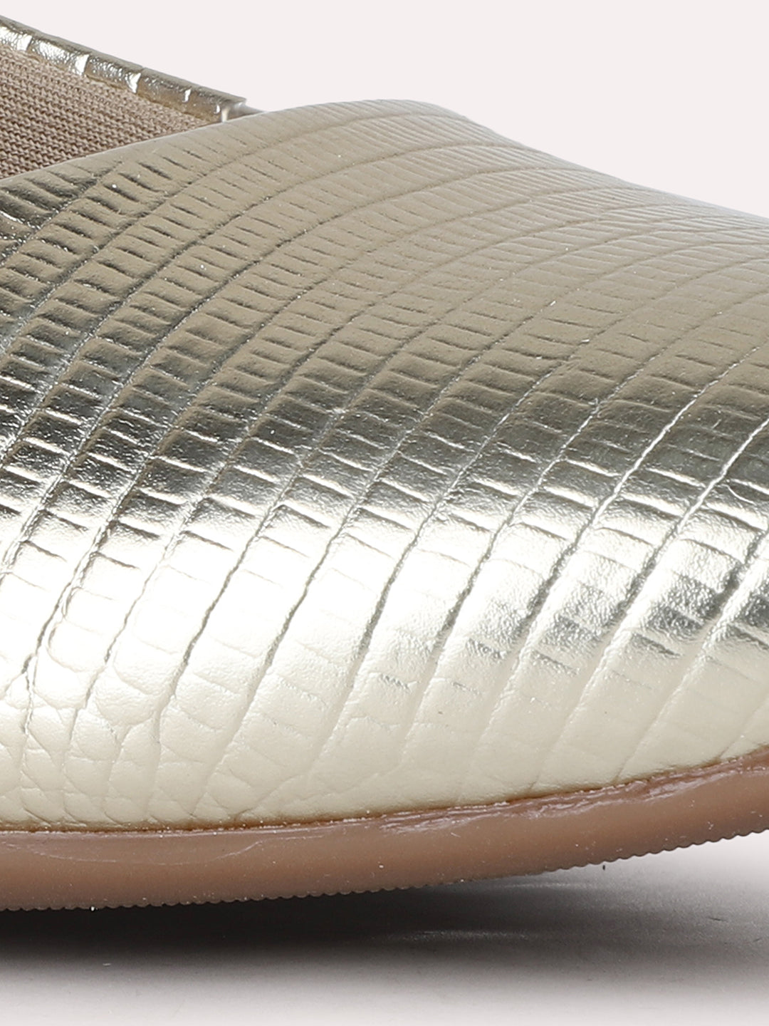 Women Golden Party Wear Embellished Block Heel Mules