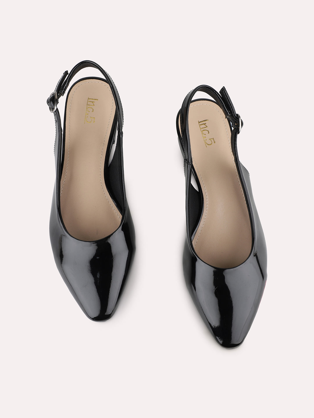 Women Black Party Wear Solid Pointed Block Heel Mules