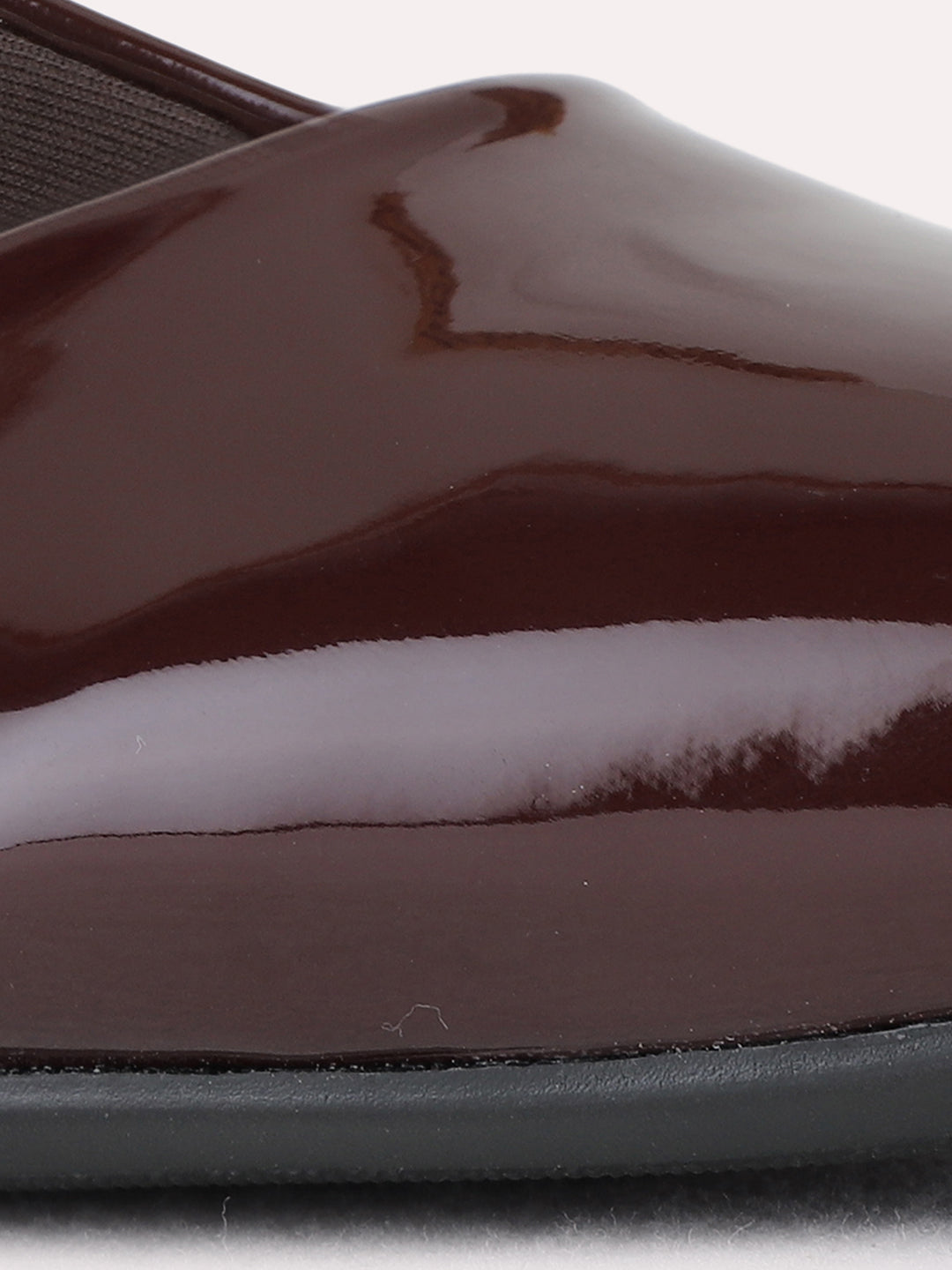 Womens Maroon Party Wear Solid Pointed Toe Block Heel Mules