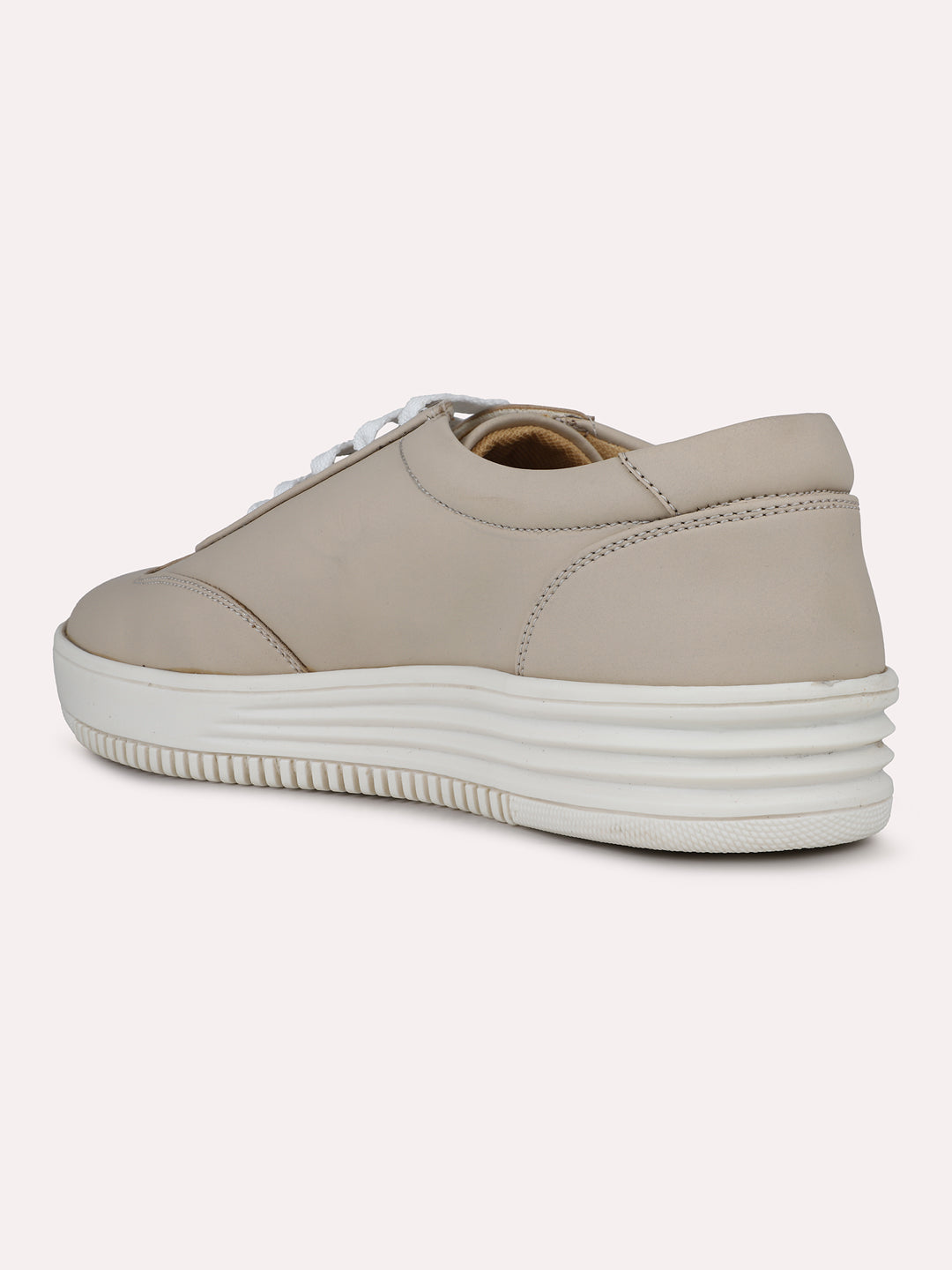 Womens Beige Casual Round toe Sneakers