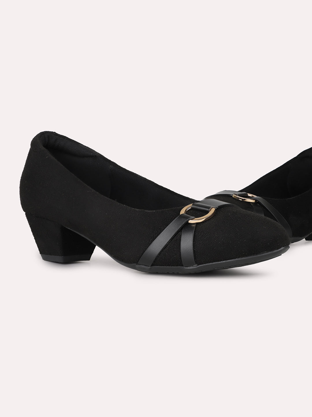 Womens Black Party Wear Solid Pointed Toe Pumps