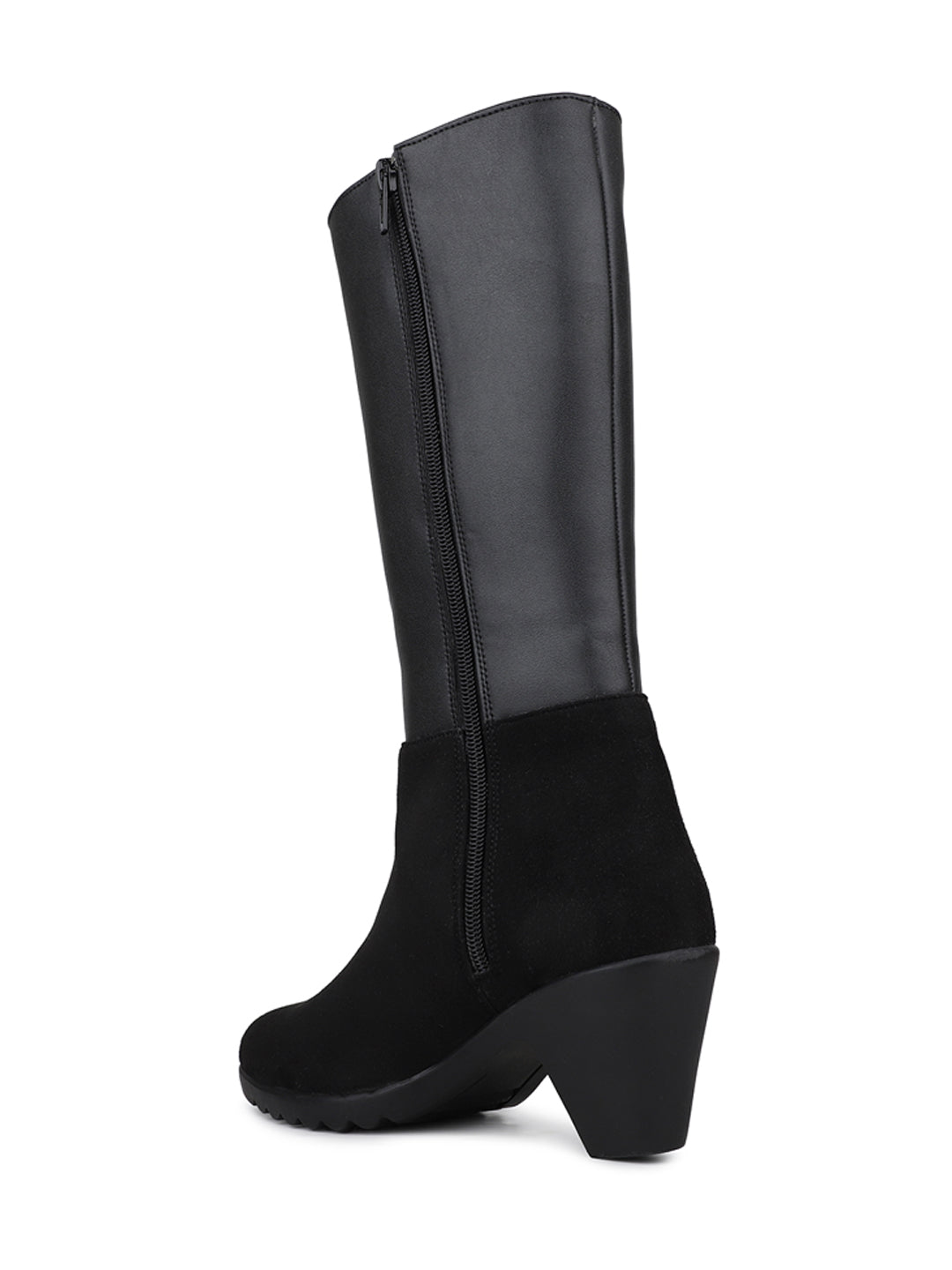 Womens Black Casual Solid Round Toe Ankle Boots