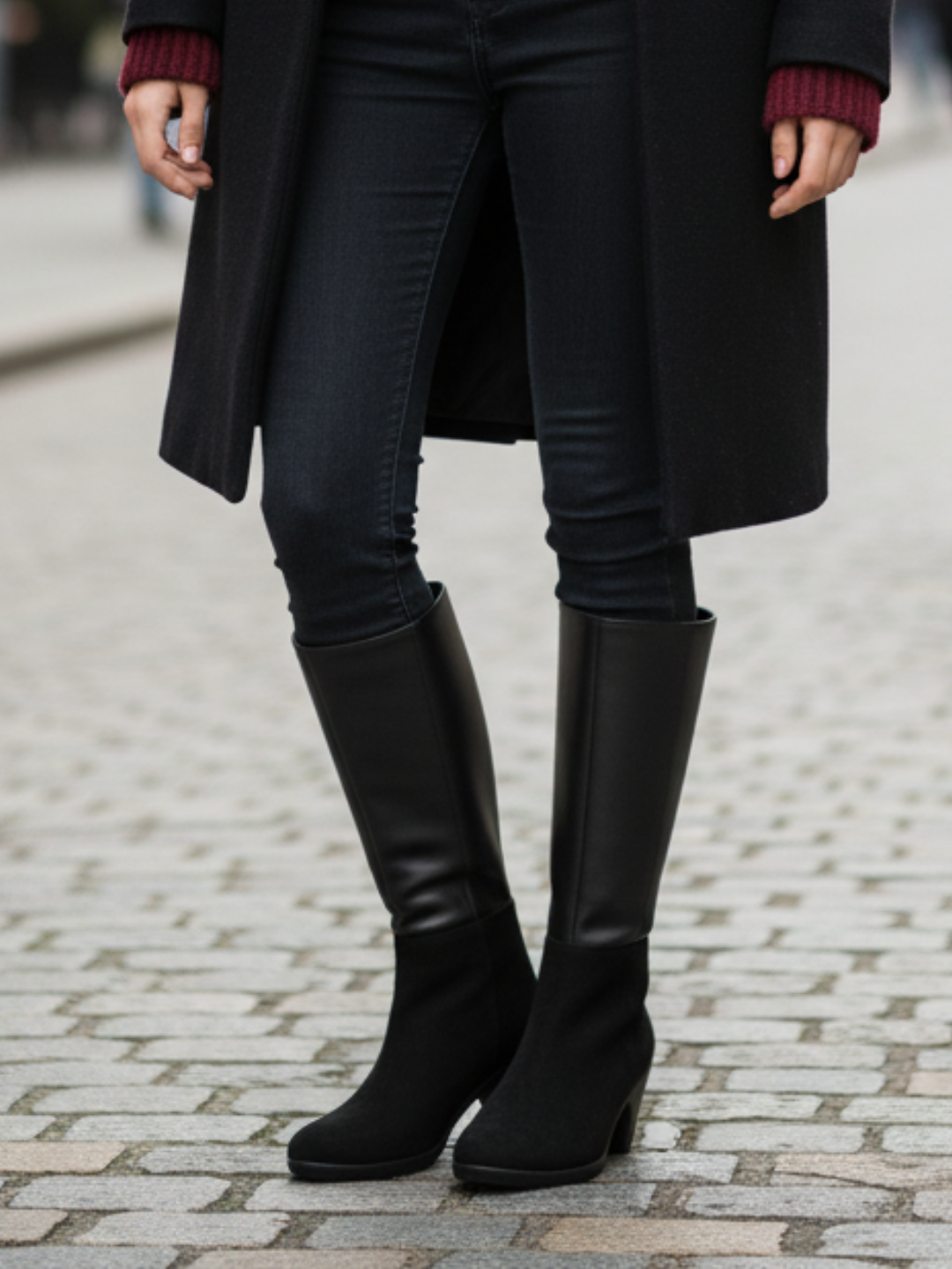 Womens Black Casual Solid Round Toe Ankle Boots