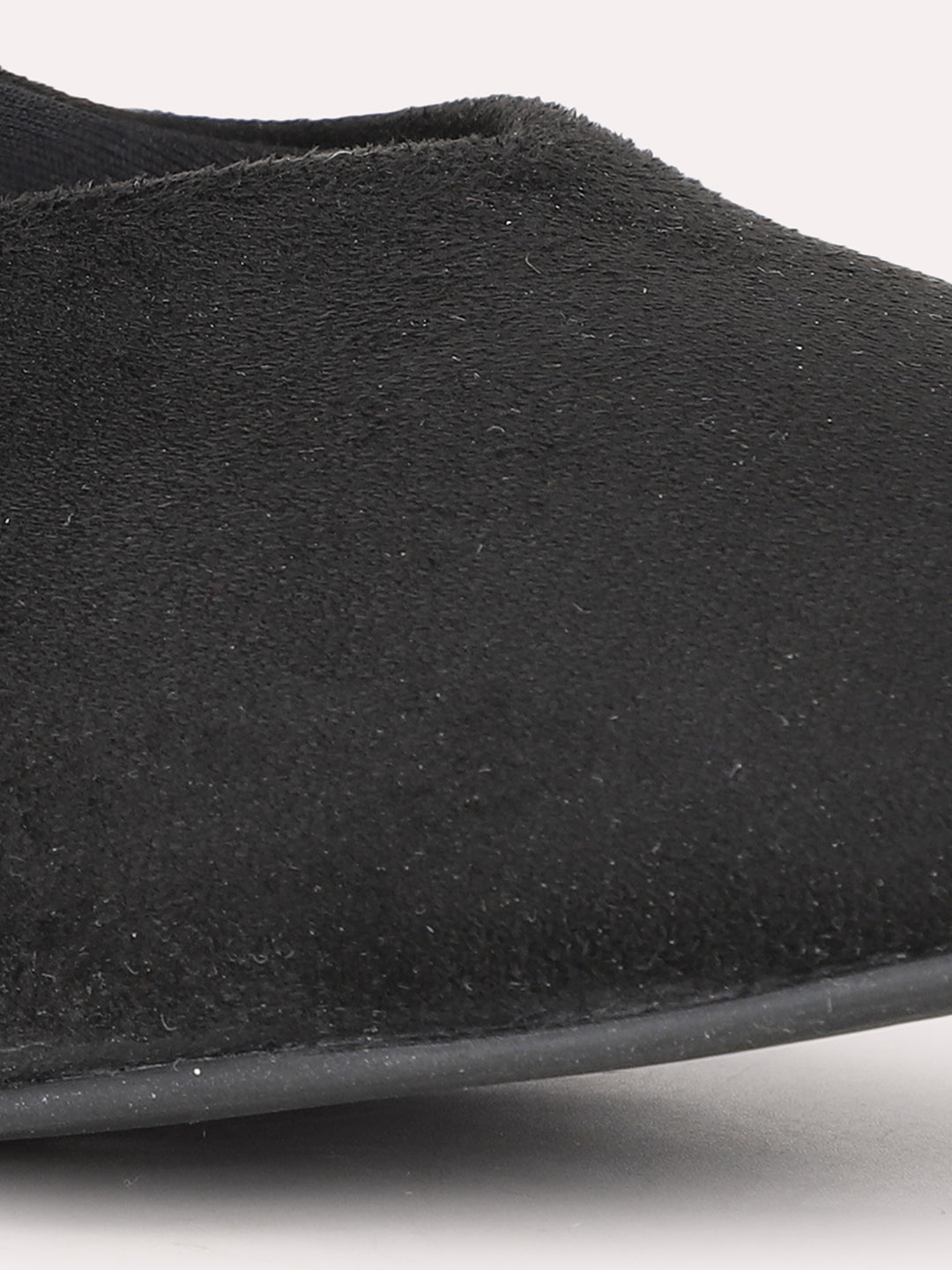 Women Black Party Wear Solid Pointed Toe Block Heel Pump Shoes