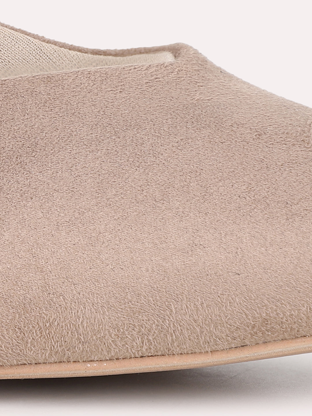 Women Beige Party Wear Solid Pointed Toe Block Heel Pump Shoes