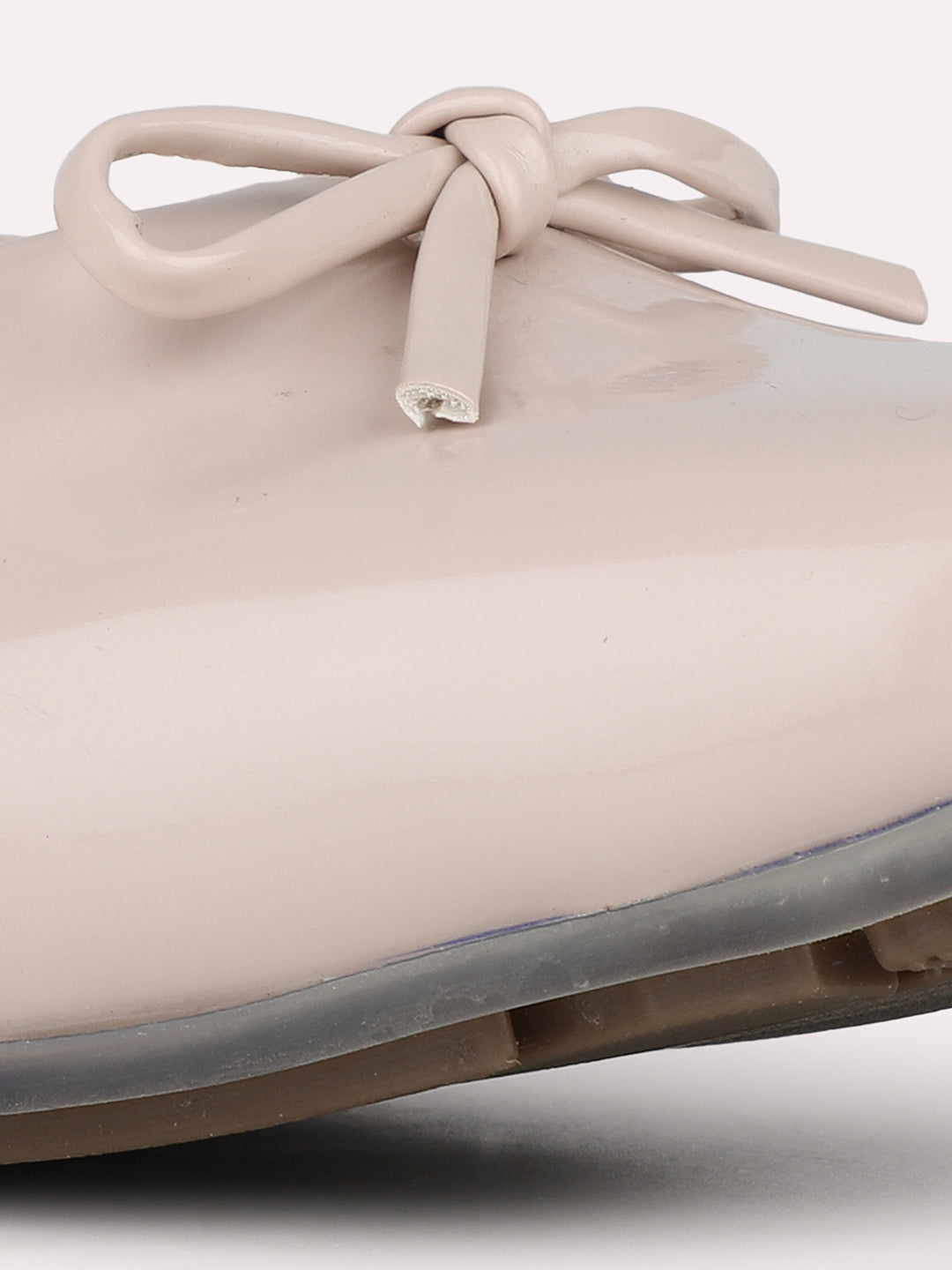 Women Cream Party Wear Solid Pointed Round Toe Ballerinas