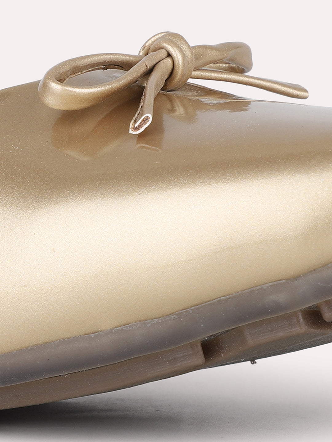 Women Golden Party Wear Solid Round Toe Ballerinas