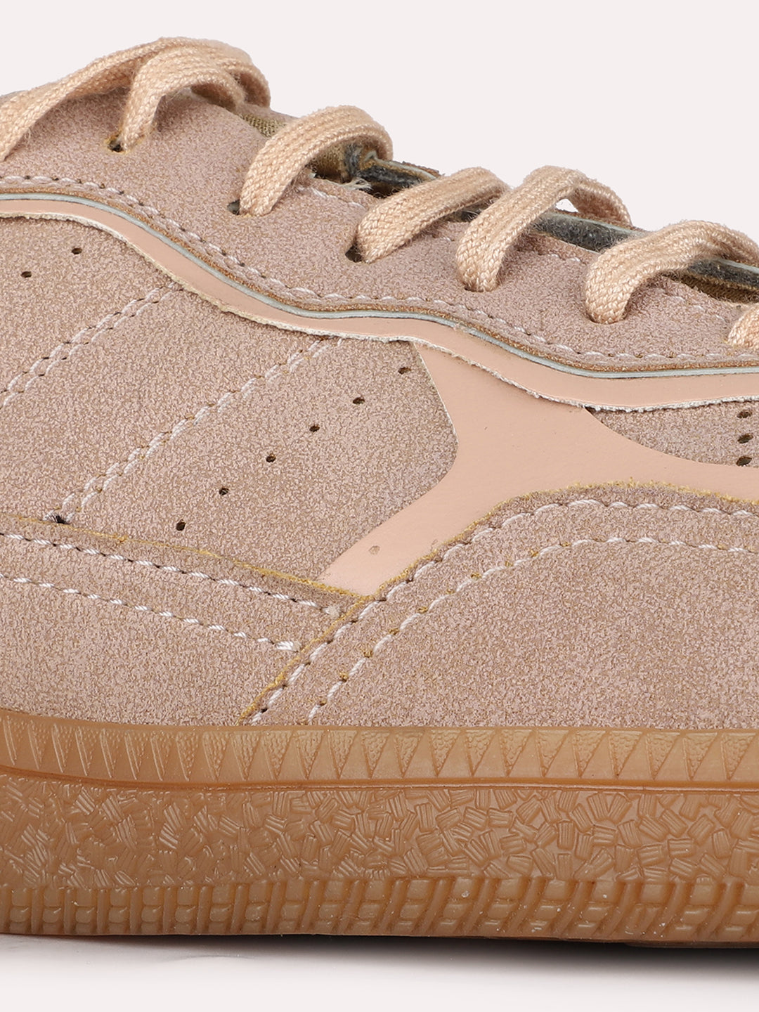 Women Peach Casual Solid Pointed Sneakers