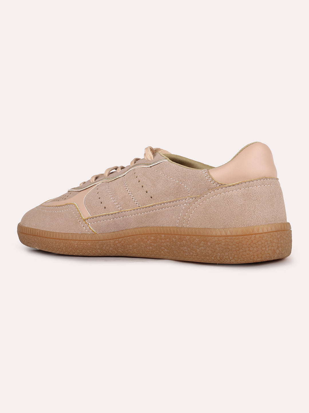 Women Peach Casual Solid Pointed Sneakers