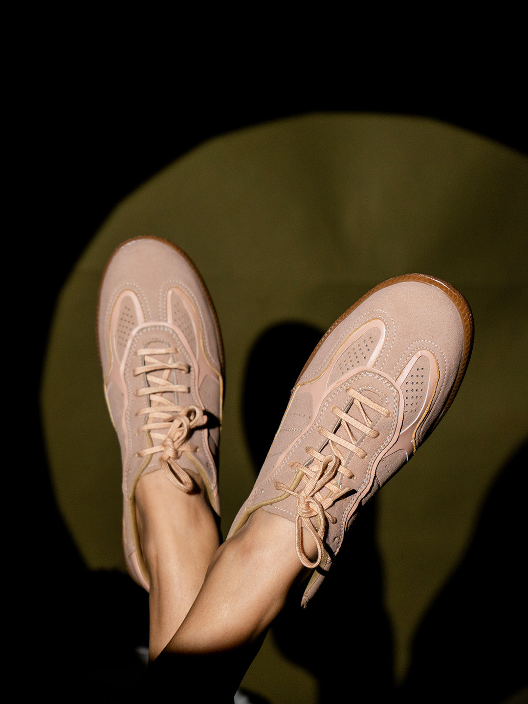 Women Peach Casual Solid Pointed Sneakers