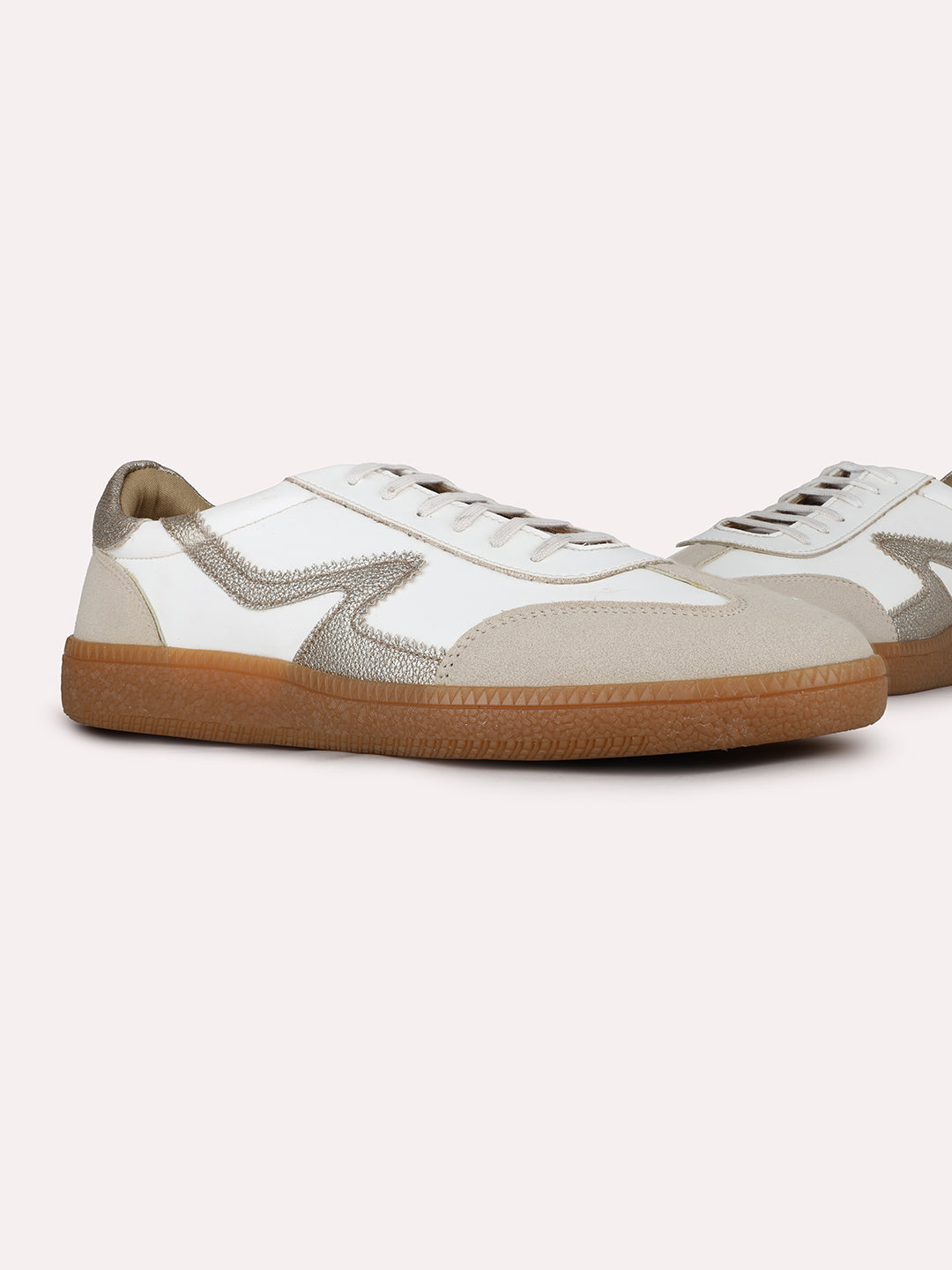 Women White Casual Solid Pointed Sneakers