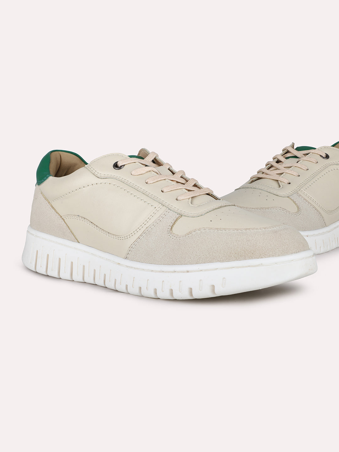 Womens Beige Casual Solid Round Toe Sneakers