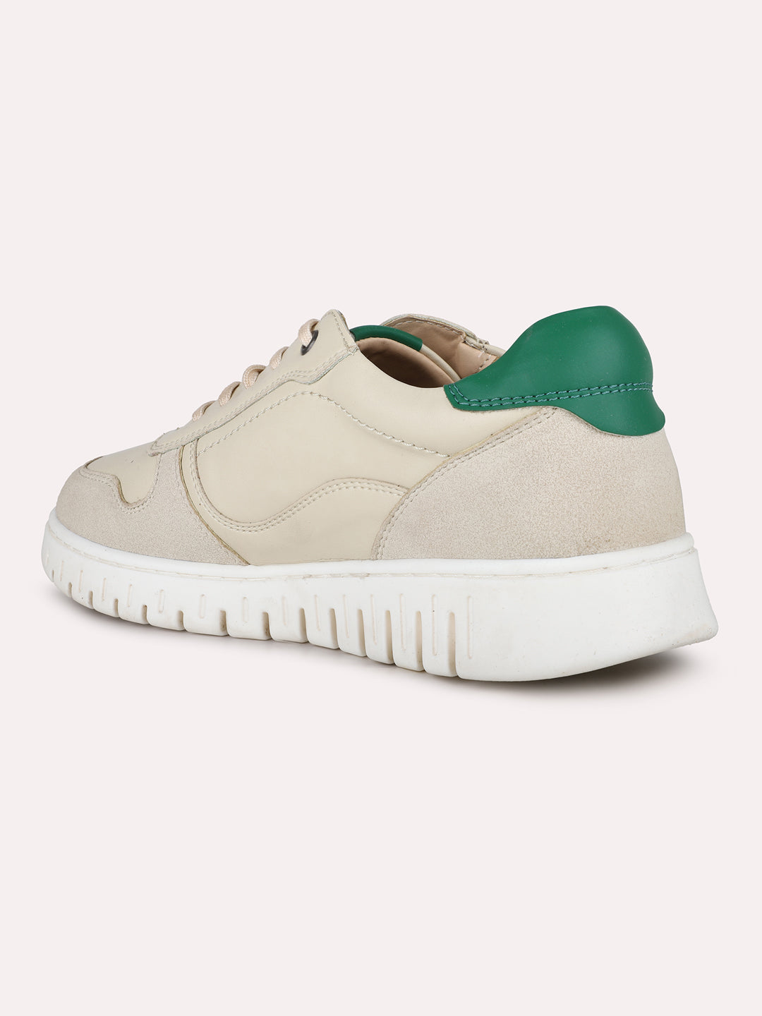 Womens Beige Casual Solid Round Toe Sneakers
