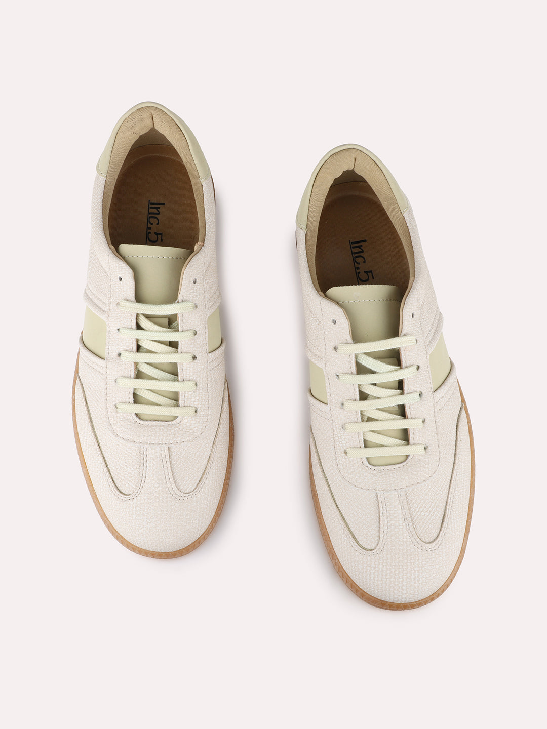 Women Beige Casual Wear Solid Pattern Pointed Sneakers