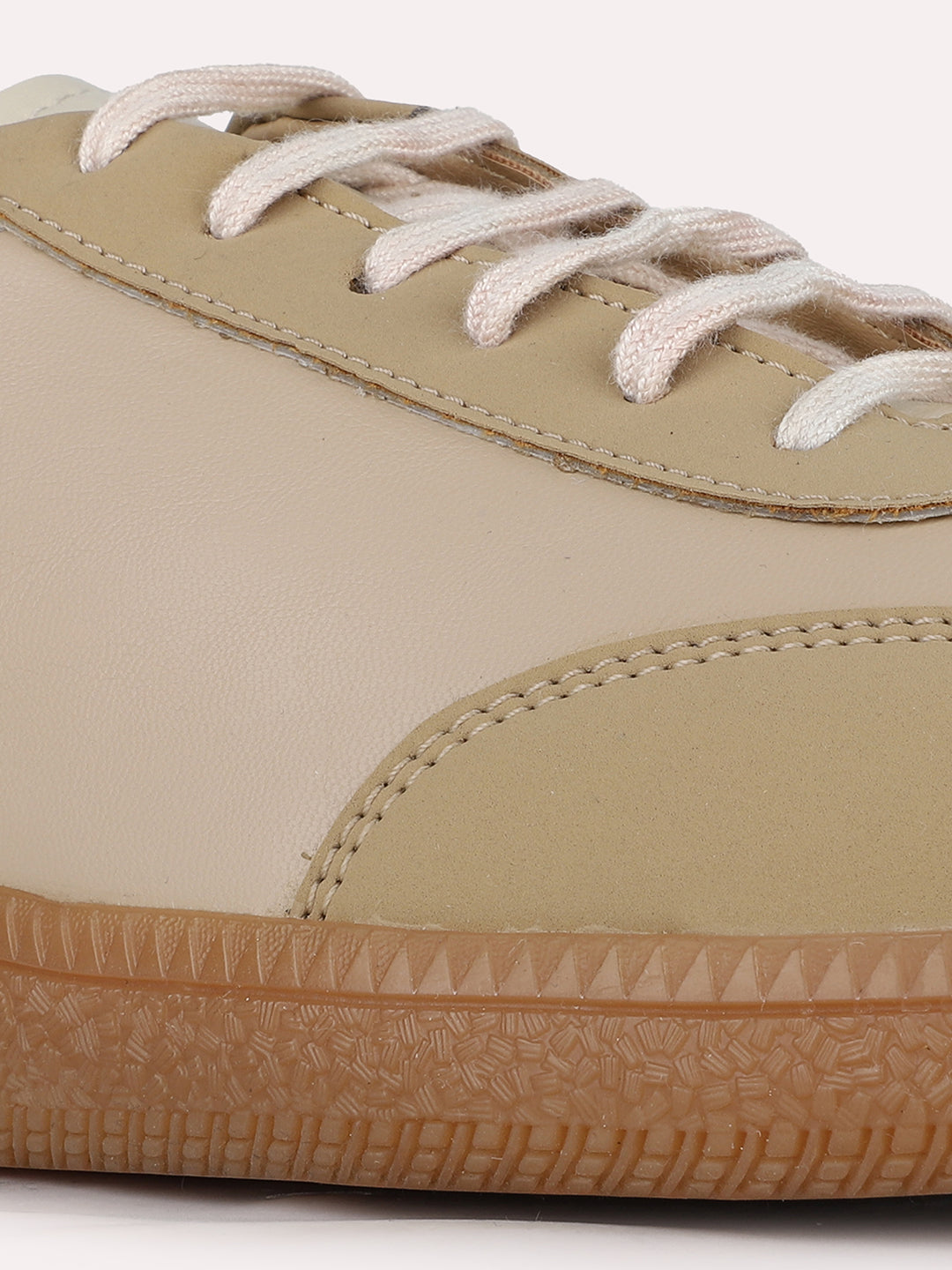 Women Beige Casual Solid Pointed Sneakers