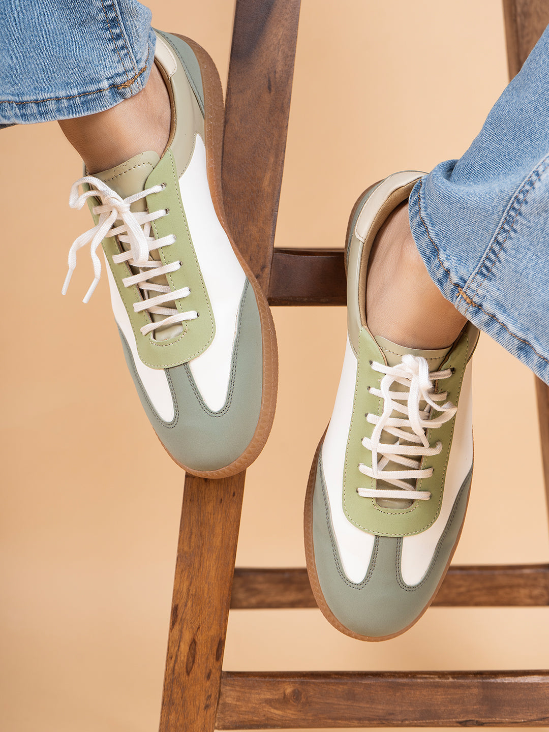 Women Green Casual Solid Pointed Sneakers