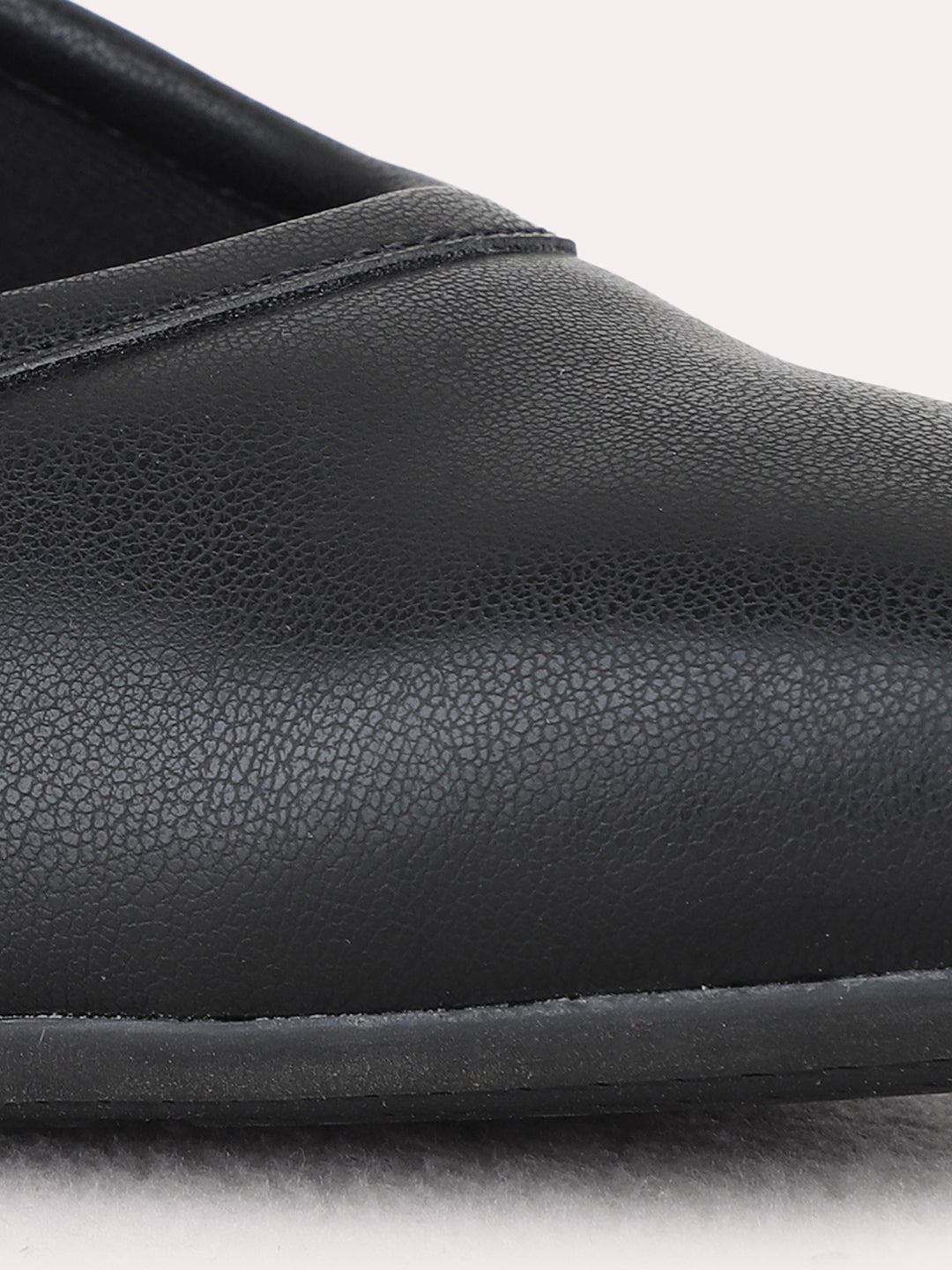 Womens Black Party Wear Solid Pointed Toe Kitten Heel Mules