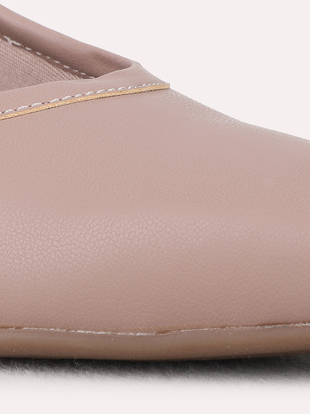 Womens Nude Party Wear Solid Pointed Toe Kitten Heel Mules