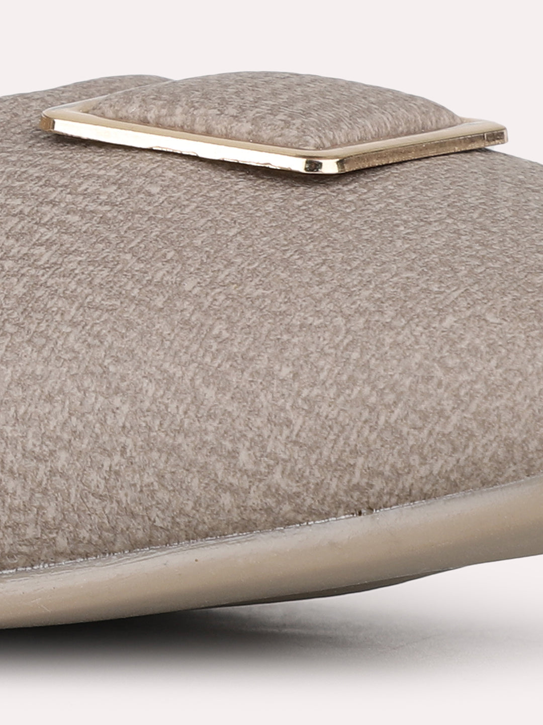 Women Beige Party Wear Solid Round Toe Ballerinas