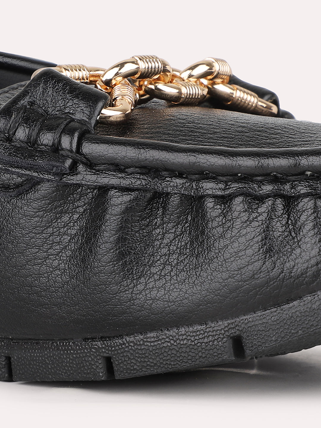 Women Black Casual Solid Round Toe Loafer Shoes