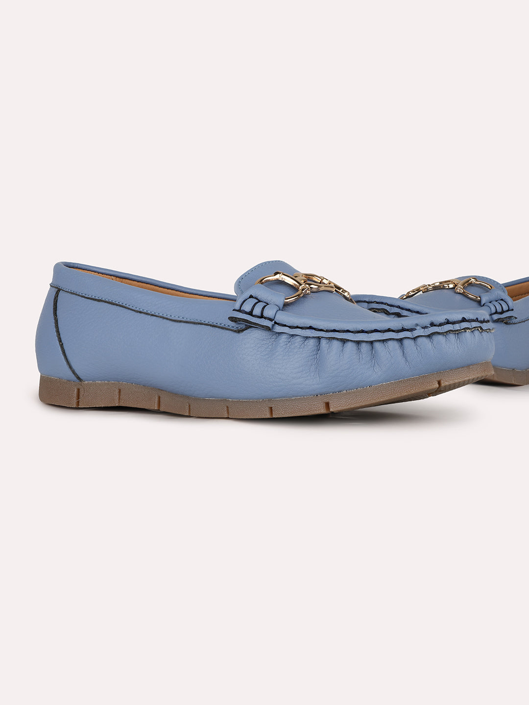 Women Blue Casual Solid Pointed Loafers